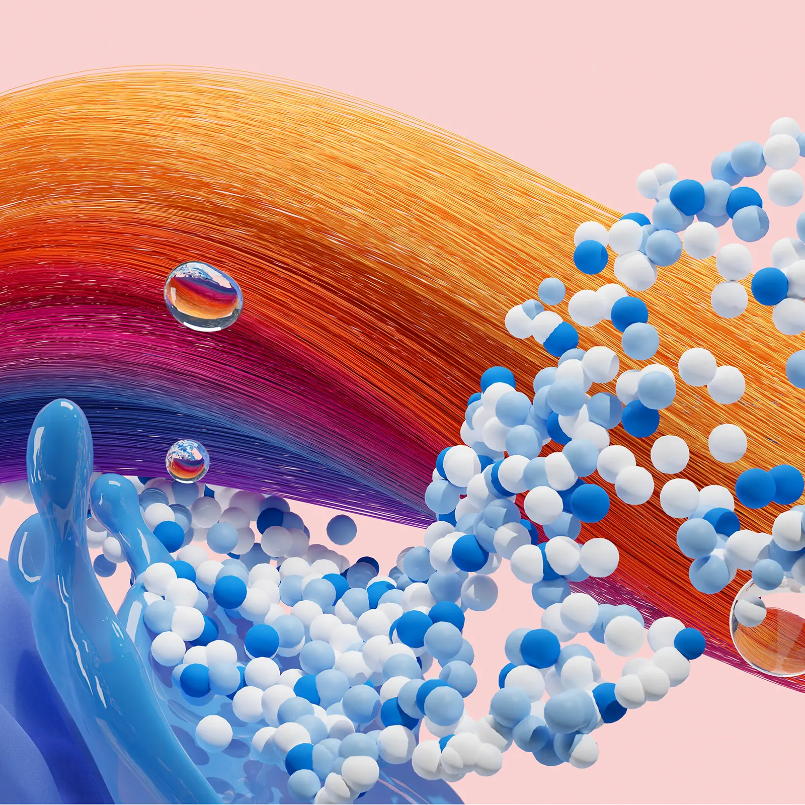 Imagem abstrata representando a Henkel Consumer Brands, que representa Hair & Laundry & Home Care. 