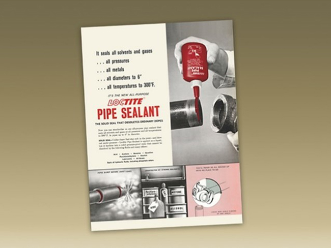 Pôster Loctite com frasco lacrado.