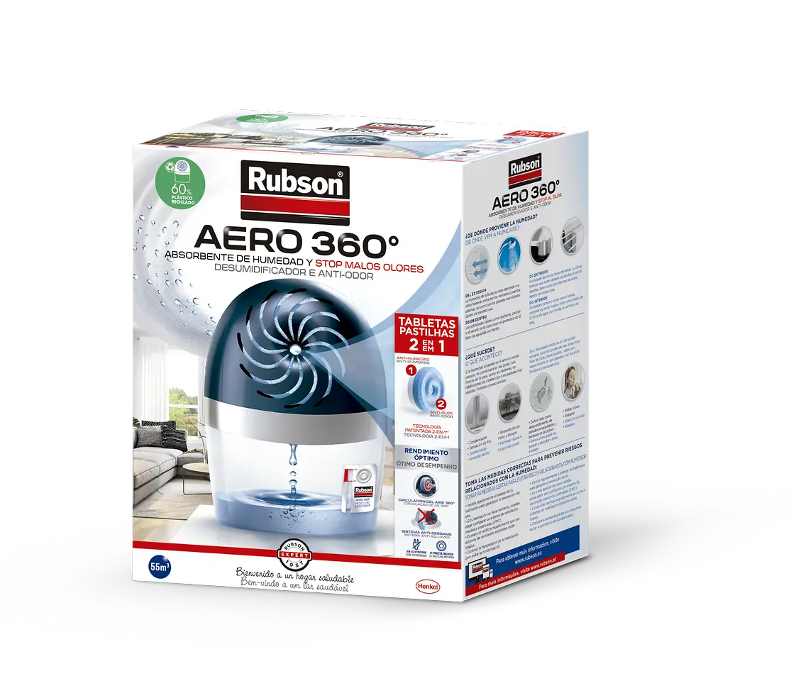 Rubson AERO 360º, o primeiro desumidificador produzido com plásticos reciclados 