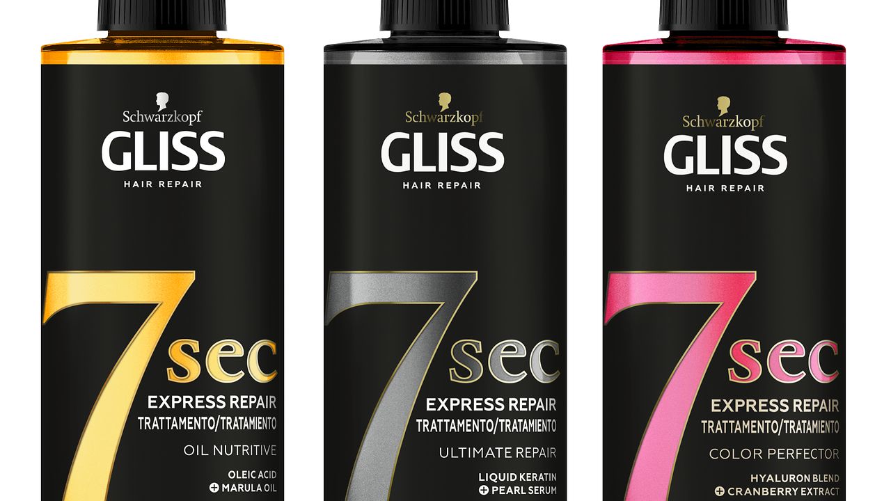 GLISS revoluciona com novas máscaras 7 SEC para uma reparação express do  cabelo