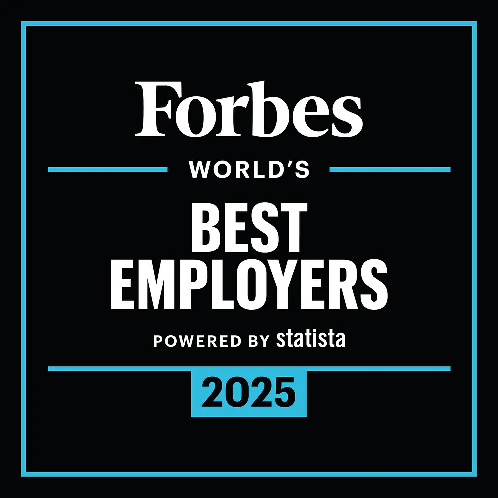 Logótipo do prémio Forbes World’s Best Employers.