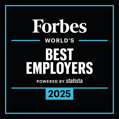 Logótipo do prémio Forbes World’s Best Employers.