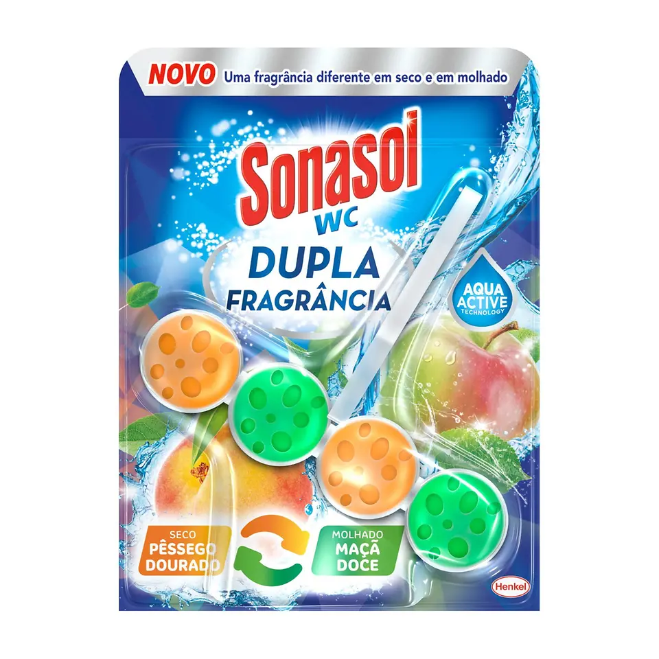 Sonasol WC Dupla Fragrância Pêssego Dourado e Maçã Doce